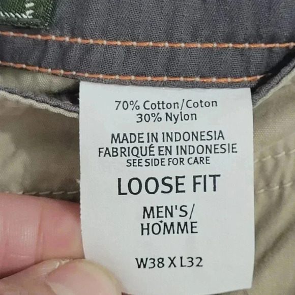 Eddie Bauer Mens Loose Fit Cargo Outdoor Pants 38 X L32 Cotton Nylon Blend   4CT - Picture 5 of 8